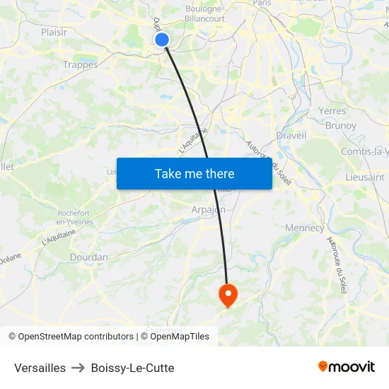 Versailles to Boissy-Le-Cutte map