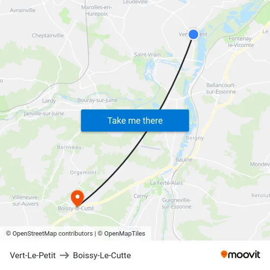 Vert-Le-Petit to Boissy-Le-Cutte map