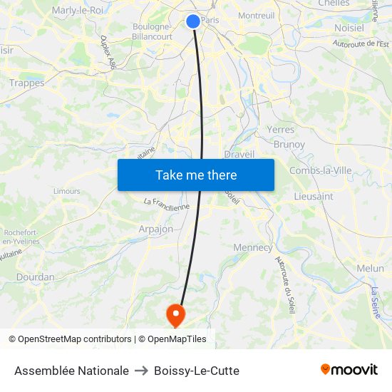 Assemblée Nationale to Boissy-Le-Cutte map