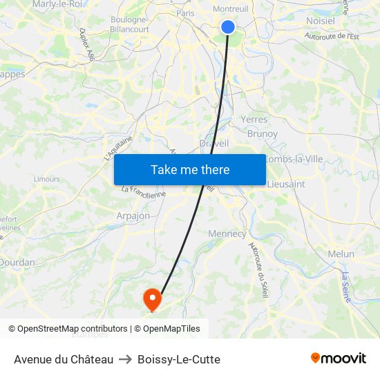 Avenue du Château to Boissy-Le-Cutte map