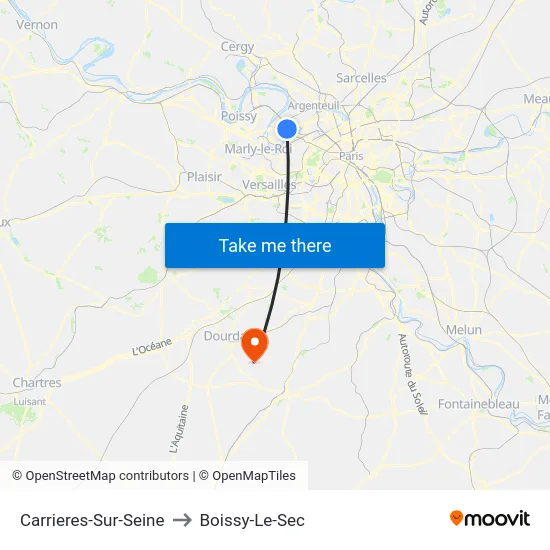Carrieres-Sur-Seine to Boissy-Le-Sec map