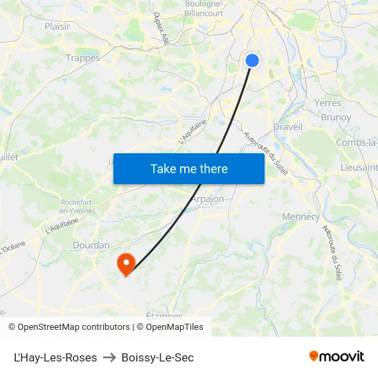 L'Hay-Les-Roses to Boissy-Le-Sec map