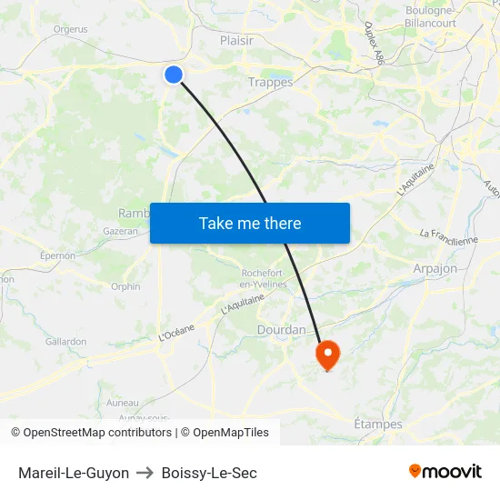 Mareil-Le-Guyon to Boissy-Le-Sec map