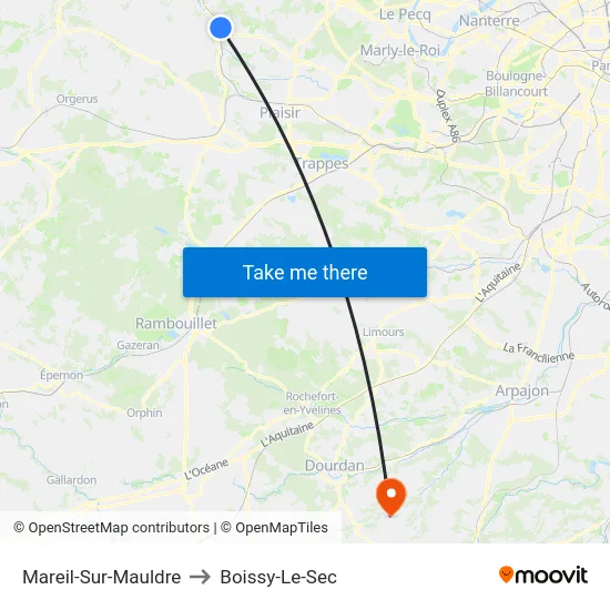 Mareil-Sur-Mauldre to Boissy-Le-Sec map