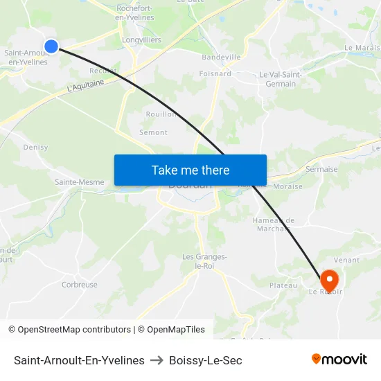 Saint-Arnoult-En-Yvelines to Boissy-Le-Sec map