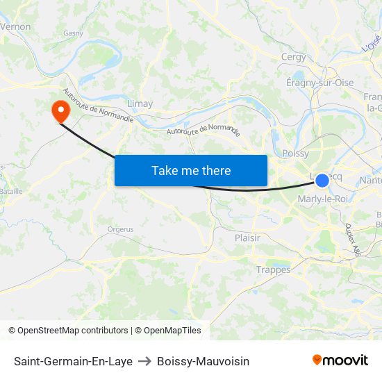 Saint-Germain-En-Laye to Boissy-Mauvoisin map