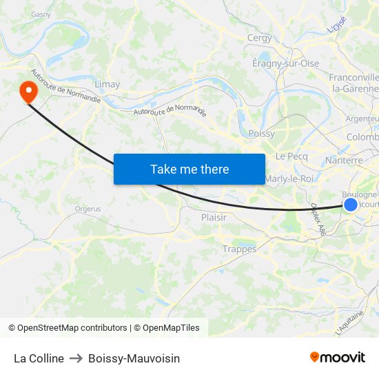 La Colline to Boissy-Mauvoisin map