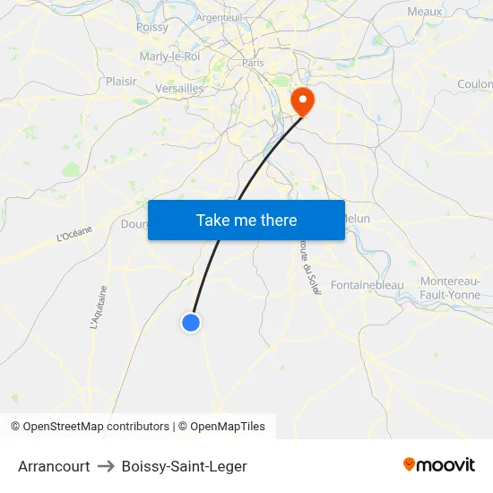 Arrancourt to Boissy-Saint-Leger map