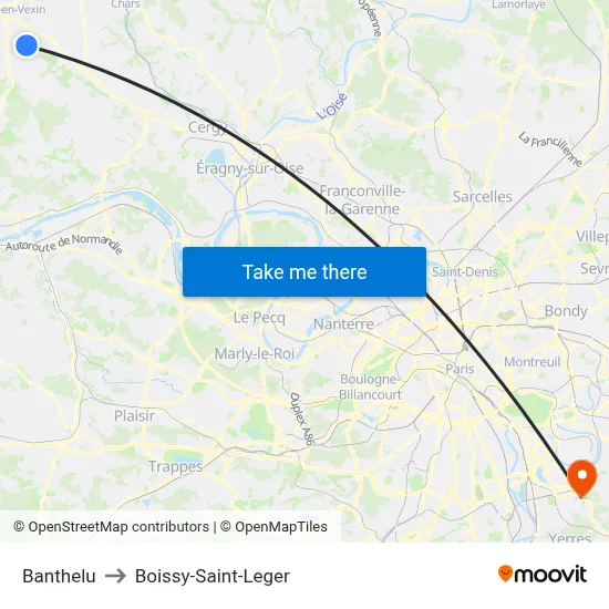Banthelu to Boissy-Saint-Leger map
