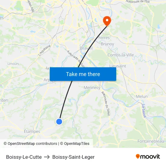 Boissy-Le-Cutte to Boissy-Saint-Leger map