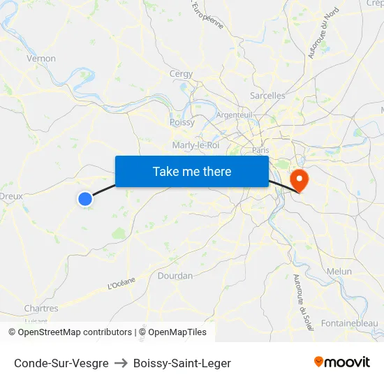 Conde-Sur-Vesgre to Boissy-Saint-Leger map