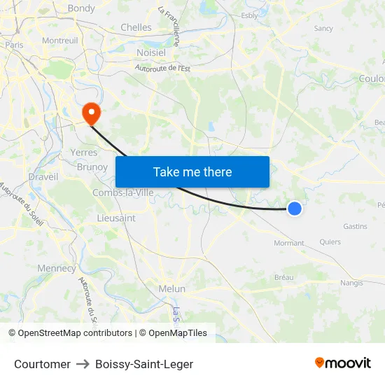 Courtomer to Boissy-Saint-Leger map