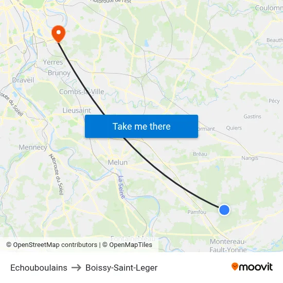 Echouboulains to Boissy-Saint-Leger map