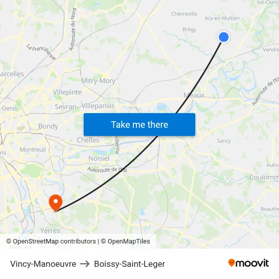 Vincy-Manoeuvre to Boissy-Saint-Leger map