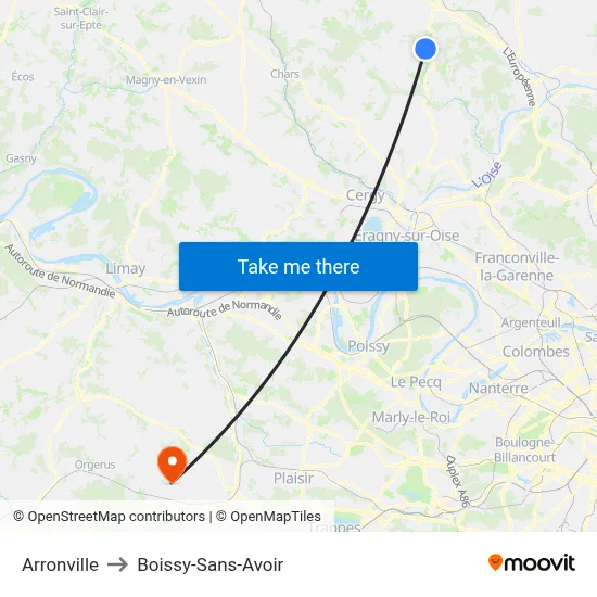 Arronville to Boissy-Sans-Avoir map