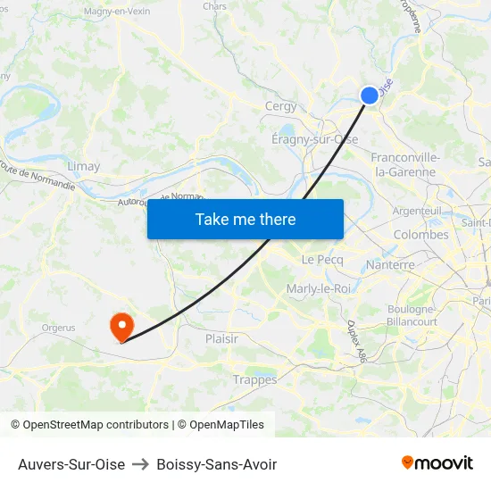 Auvers-Sur-Oise to Boissy-Sans-Avoir map