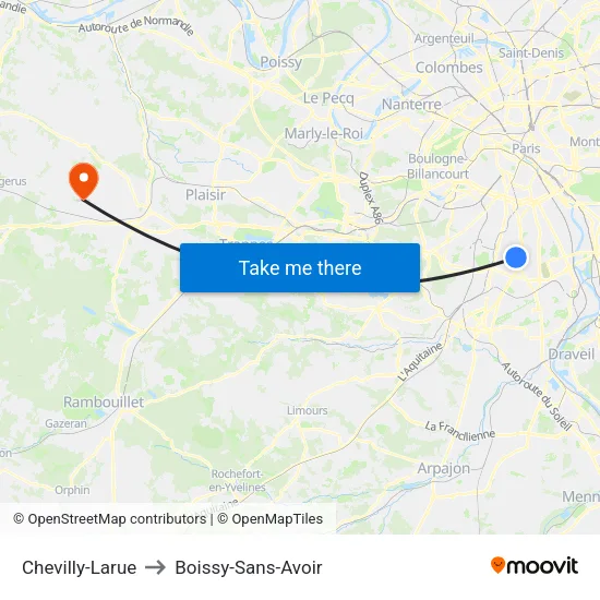 Chevilly-Larue to Boissy-Sans-Avoir map