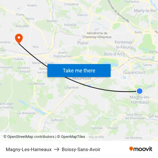 Magny-Les-Hameaux to Boissy-Sans-Avoir map