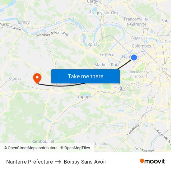 Nanterre Préfecture to Boissy-Sans-Avoir map