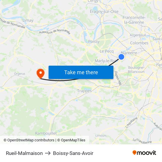 Rueil-Malmaison to Boissy-Sans-Avoir map