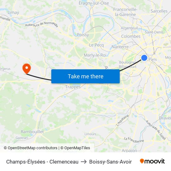 Champs-Élysées - Clemenceau to Boissy-Sans-Avoir map