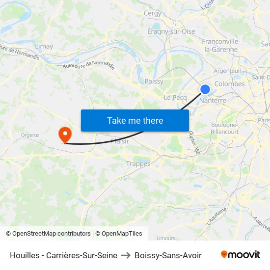 Houilles - Carrières-Sur-Seine to Boissy-Sans-Avoir map