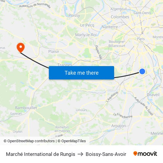 Marché International de Rungis to Boissy-Sans-Avoir map