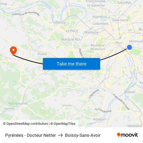 Pyrénées - Docteur Netter to Boissy-Sans-Avoir map