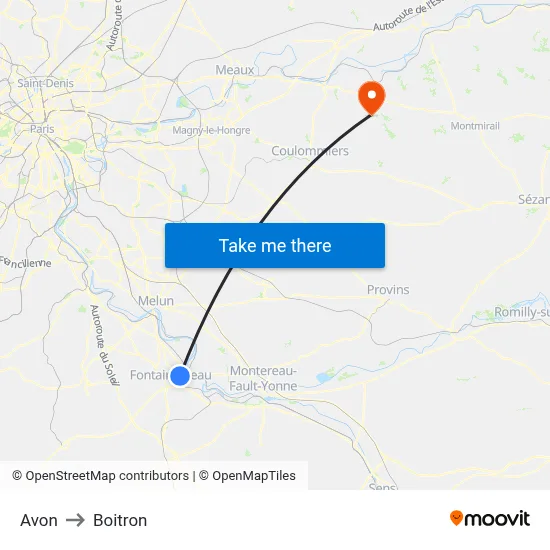 Avon to Boitron map