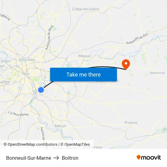 Bonneuil-Sur-Marne to Boitron map