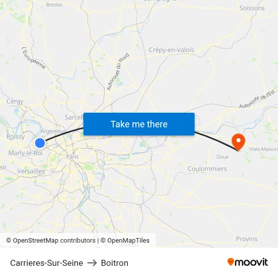 Carrieres-Sur-Seine to Boitron map