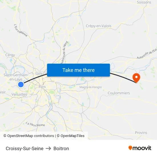 Croissy-Sur-Seine to Boitron map