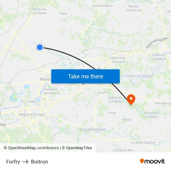 Forfry to Boitron map