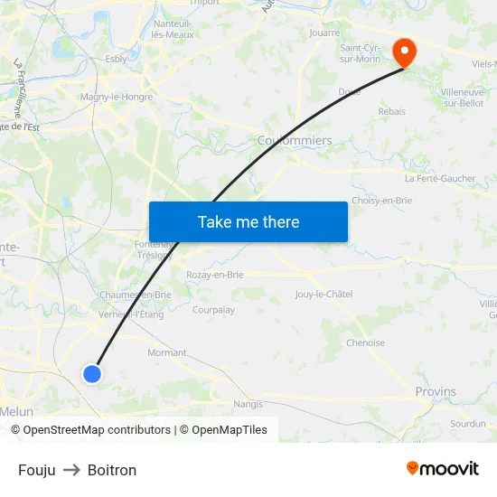 Fouju to Boitron map