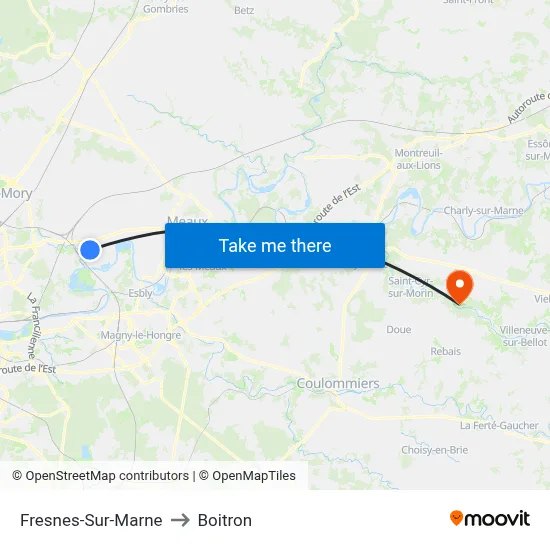 Fresnes-Sur-Marne to Boitron map