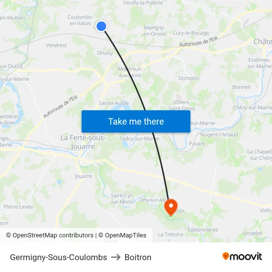 Germigny-Sous-Coulombs to Boitron map