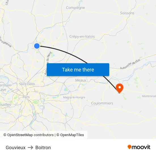 Gouvieux to Boitron map