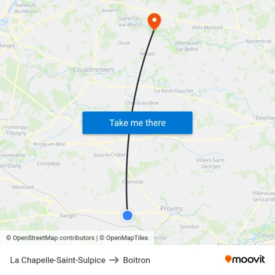 La Chapelle-Saint-Sulpice to Boitron map