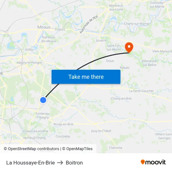 La Houssaye-En-Brie to Boitron map