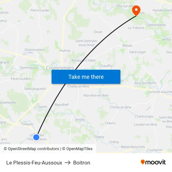 Le Plessis-Feu-Aussoux to Boitron map