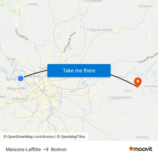 Maisons-Laffitte to Boitron map