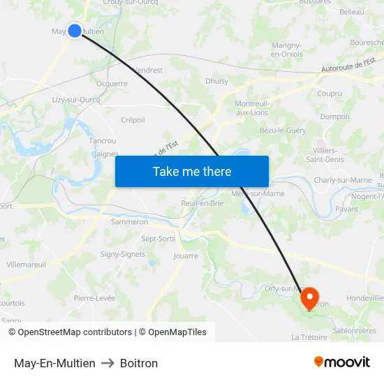 May-En-Multien to Boitron map