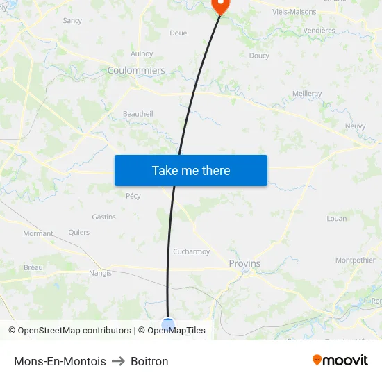 Mons-En-Montois to Boitron map