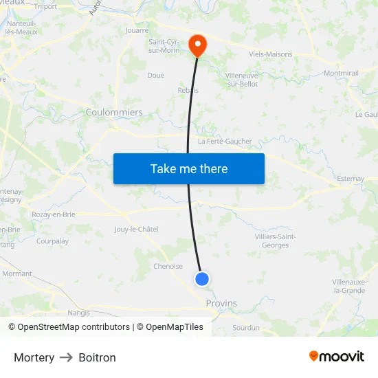 Mortery to Boitron map