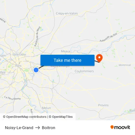 Noisy-Le-Grand to Boitron map