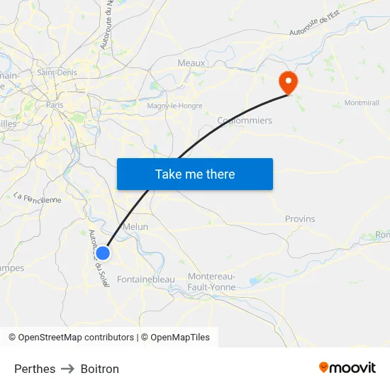 Perthes to Boitron map