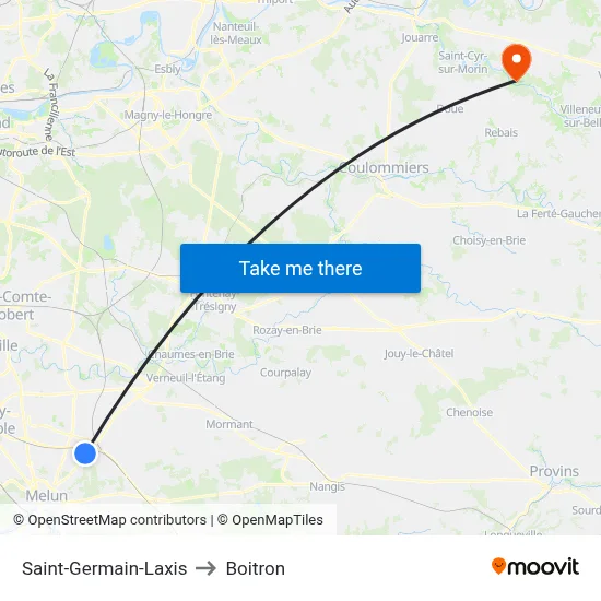 Saint-Germain-Laxis to Boitron map