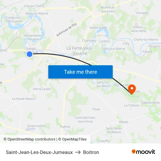 Saint-Jean-Les-Deux-Jumeaux to Boitron map