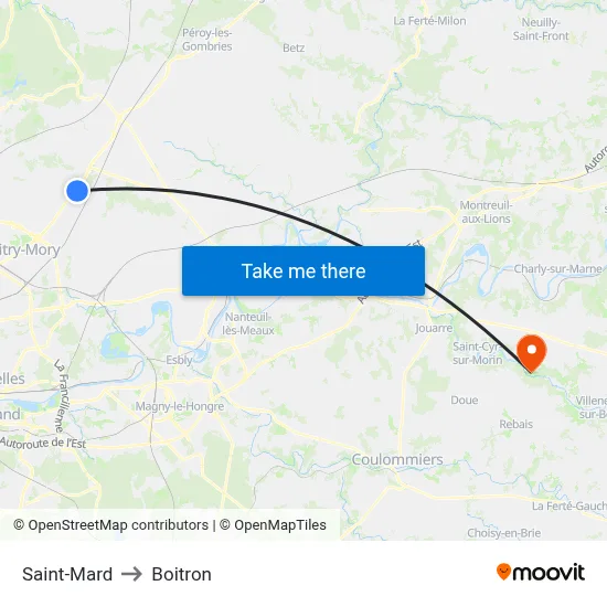 Saint-Mard to Boitron map