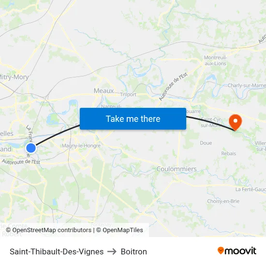 Saint-Thibault-Des-Vignes to Boitron map